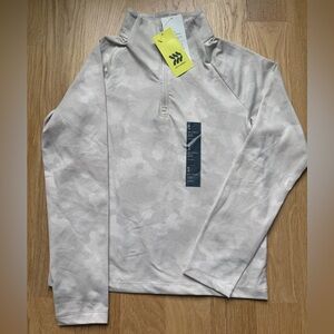 All in Motion Light Gray-Khaki Quarter-Zip Pullover